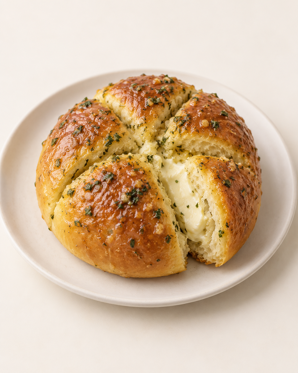 Korean Cream Cheese Garlic Bun — bakedBROWN menu photograph